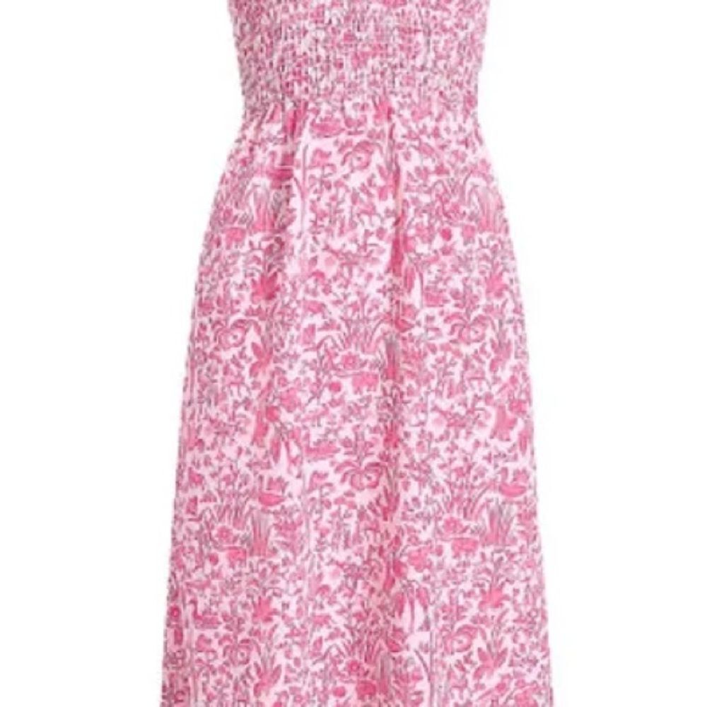 Hill House Lucy Dress Pink Sherwood Forest Crepe - Picture 3 of 3